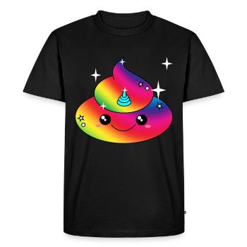 Poopicorn Poop Unicorn Poo Shirt Gift - Men's Premium Organic T-Shirt - black - Front - Nico (187cm)