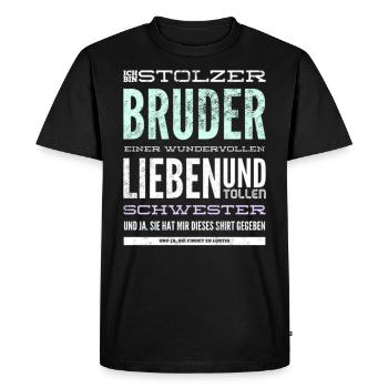 Je suis le fier frère d’un prodige... Schweste - T-shirt Premium bio Homme - noir - Devant - Nico (187cm)