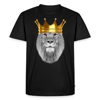 Le roi lion né pour être un roi couronne - T-shirt Premium bio Homme - noir - Devant - Nico (187cm)