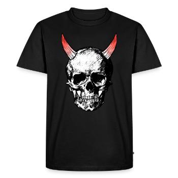 Crâne de diables - T-shirt Premium bio Homme - noir - Devant - Nico (187cm)