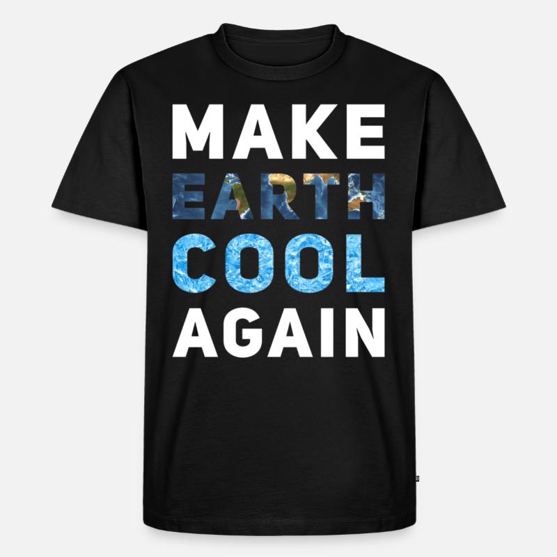 Make Earth cool again - Männer Premium Bio T-Shirt - Schwarz
