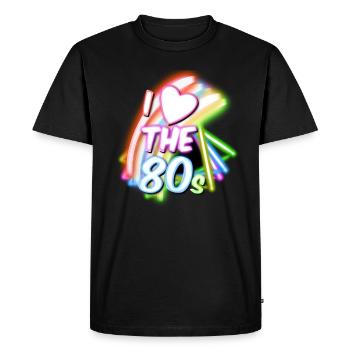 J'aime les années 80 - T-shirt Premium bio Homme - noir - Devant - Nico (187cm)