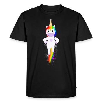 Super Unicorn Girl Power GRL PWR - Men's Premium Organic T-Shirt - black - Front - Nico (187cm)