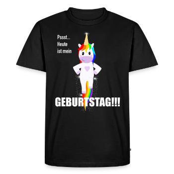 Pssst ... Aujourd'hui c'est mon ANNIVERSAIRE !!! - T-shirt Premium bio Homme - noir - Devant - Nico (187cm)