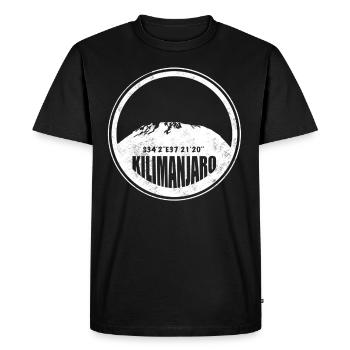 Kilimandjaro Afrique Tanzanie Grimpeurs - T-shirt Premium bio Homme - noir - Devant - Nico (187cm)