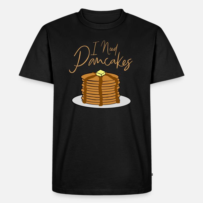 Pancakes Pfannkuchen - Männer Premium Bio T-Shirt - Schwarz