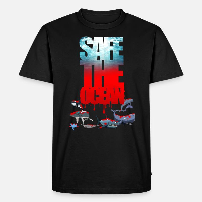 Safe the ocean - Männer Premium Bio T-Shirt - Schwarz
