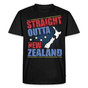 nouvelle-Zélande - T-shirt Premium bio Homme - noir - Devant - Nico (187cm)