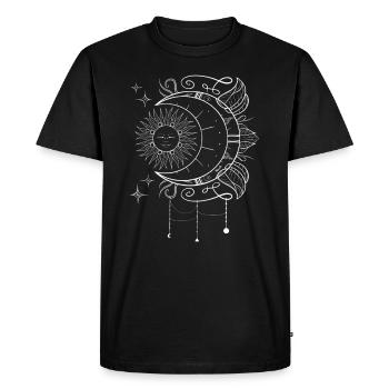Boho lune - T-shirt Premium bio Homme - noir - Devant - Nico (187cm)