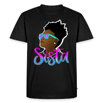 Black Sista Queen Melanin African American Women - T-shirt Premium bio Homme - noir - Devant - Nico (187cm)