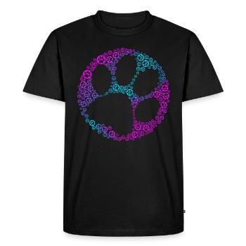 Empreinte de patte Avec de nombreuses empreintes de pattes - T-shirt Premium bio Homme - noir - Devant - Nico (187cm)