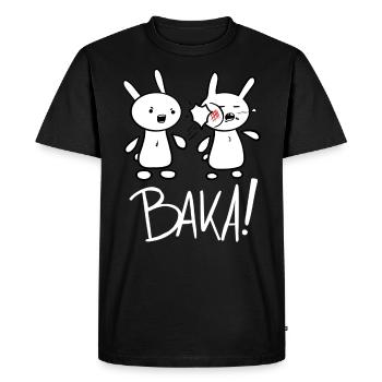 Funny Japan Baka Rabbit Slapping Anime and Man - Men's Premium Organic T-Shirt - black - Front - Nico (187cm)