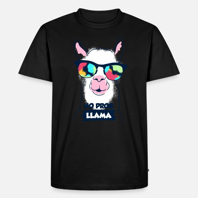 Lama - Männer Premium Bio T-Shirt - Schwarz