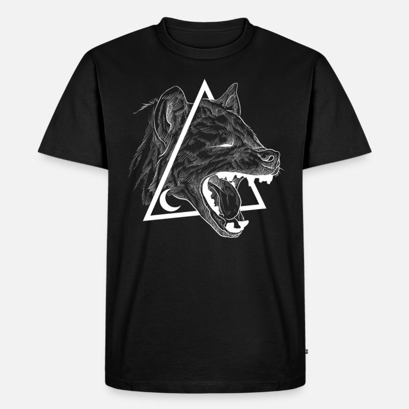 Hyäne - Männer Premium Bio T-Shirt - Schwarz