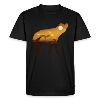 Safari-hyäne - Männer Premium Bio T-Shirt - Schwarz - Vorne - Nico (187cm)