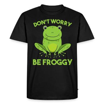 Frog - Men's Premium Organic T-Shirt - black - Front - Nico (187cm)