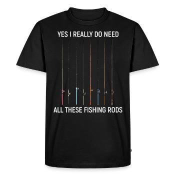 Pêche - T-shirt Premium bio Homme - noir - Devant - Nico (187cm)
