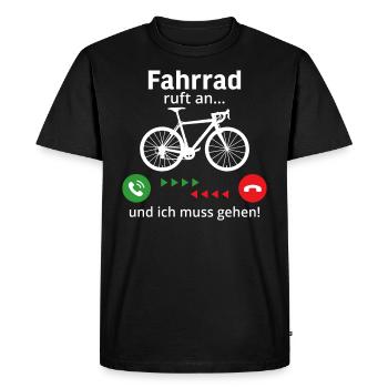 fahrrad ruft an und ich muss gehen t-shirt - Männer Premium Bio T-Shirt - Schwarz - Vorne - Nico (187cm)