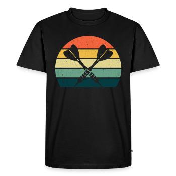 Fléchettes rétro t-shirt dart - T-shirt Premium bio Homme - noir - Devant - Nico (187cm)