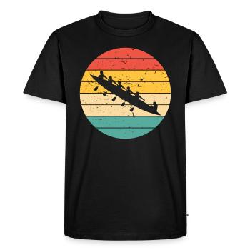 Aviron rétro bateau à rames vintage aviron - T-shirt Premium bio Homme - noir - Devant - Nico (187cm)