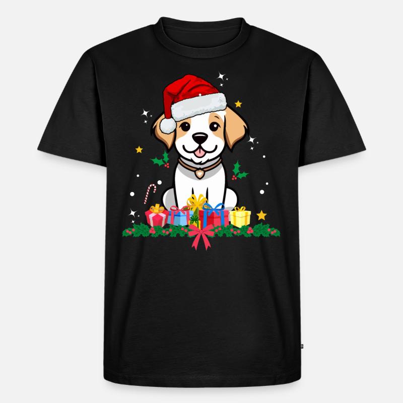 Hund Weihnachten. Weihnachtsgeschenk - Männer Premium Bio T-Shirt - Schwarz
