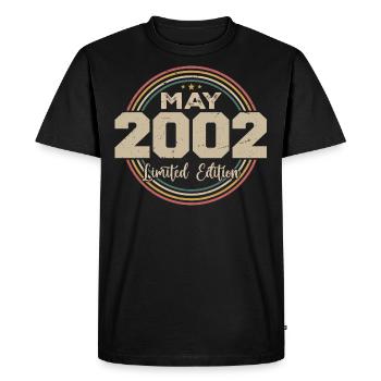 Mai 2002 Vintage Nées En Mai 2002 Anniversaire - T-shirt Premium bio Homme - noir - Devant - Nico (187cm)