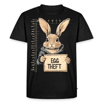 Bunny Egg Thief Easter Bunny Mugshot Police Photo Easter - Men's Premium Organic T-Shirt - black - Front - Nico (187cm)