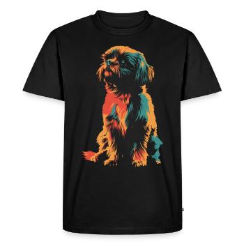 Silhouette Shi Tzu Colorée Vintage - T-shirt Premium bio Homme - noir - Devant - Nico (187cm)