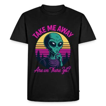 Take Me Away Alien Retro - Men's Premium Organic T-Shirt - black - Front - Nico (187cm)