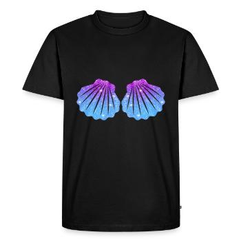 Sirène coquillage sirène - T-shirt Premium bio Homme - noir - Devant - Nico (187cm)