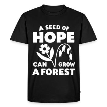 Hoffnung Wald Blumen Spruch - Männer Premium Bio T-Shirt - Schwarz - Vorne - Nico (187cm)
