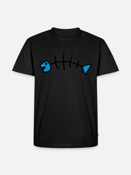 Fischgräten-Liebe - Männer Premium Bio T-Shirt - Schwarz