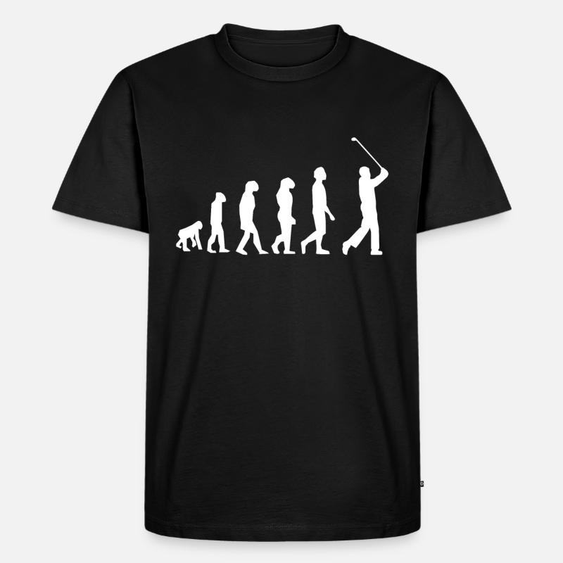 Evolution Golf - Golfspieler - Männer Premium Bio T-Shirt - Schwarz