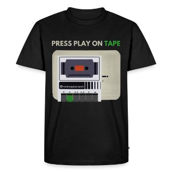 appuyez sur play sur bande - T-shirt Premium bio Homme - noir - Devant - Nico (187cm)