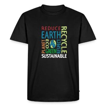recycler la terre - T-shirt Premium bio Homme - noir - Devant - Nico (187cm)