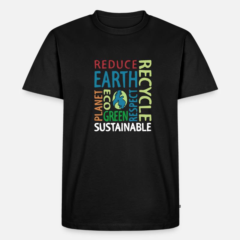 recycle earth - Männer Premium Bio T-Shirt - Schwarz