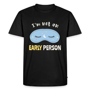Je ne suis pas un lève-tôt - T-shirt Premium bio Homme - noir - Devant - Nico (187cm)