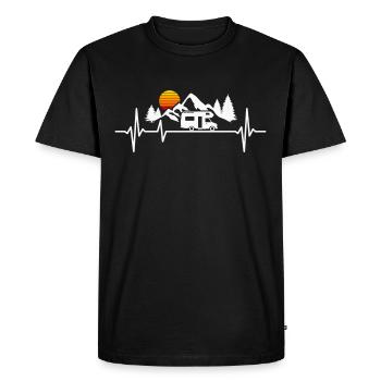 Camping-car Heartbeat Camper Camping Holiday - T-shirt Premium bio Homme - noir - Devant - Nico (187cm)