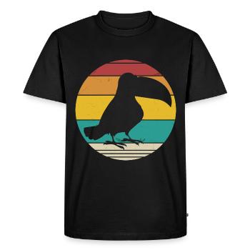 Vintage Toucan - T-shirt Premium bio Homme - noir - Devant - Nico (187cm)