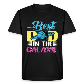 Best Dad in the Galaxy - Men's Premium Organic T-Shirt - black - Front - Nico (187cm)