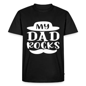 Mon père bascule - T-shirt Premium bio Homme - noir - Devant - Nico (187cm)