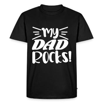Mon père bascule - T-shirt Premium bio Homme - noir - Devant - Nico (187cm)