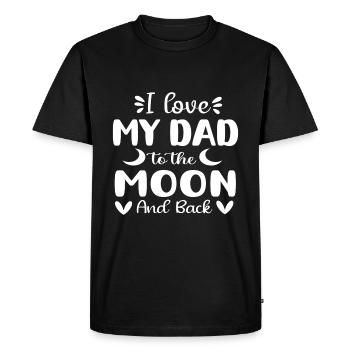 J’aime (coeur) PAPA à la lune et retour - T-shirt Premium bio Homme - noir - Devant - Nico (187cm)