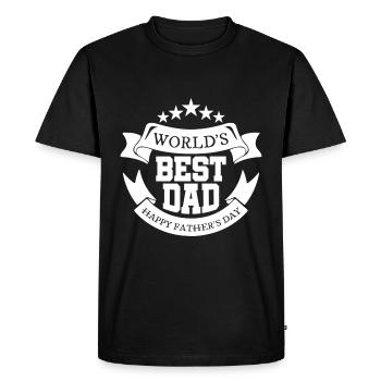The best dad in the world - the best dad in the world - - Men's Premium Organic T-Shirt - black - Front - Nico (187cm)