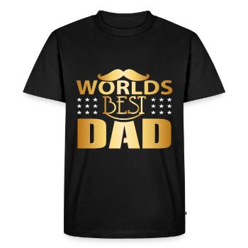 The best dad in the world - the best dad in the world - - Men's Premium Organic T-Shirt - black - Front - Nico (187cm)