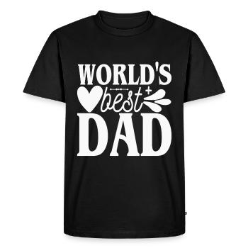 The best dad in the world - the best dad in the world - - Men's Premium Organic T-Shirt - black - Front - Nico (187cm)