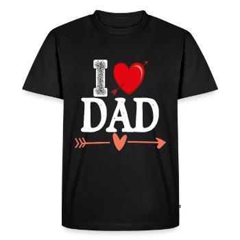 « J’aime papa » - T-shirt Premium bio Homme - noir - Devant - Nico (187cm)