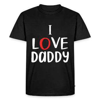 « J’aime papa » - T-shirt Premium bio Homme - noir - Devant - Nico (187cm)