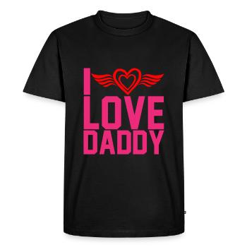 « J’aime papa » - T-shirt Premium bio Homme - noir - Devant - Nico (187cm)