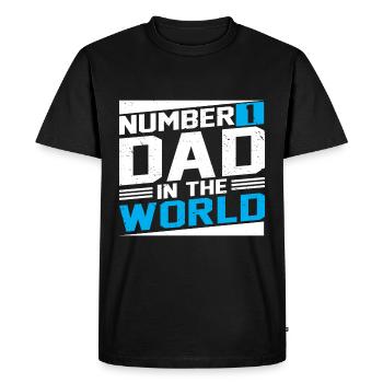 no1 papa du monde - T-shirt Premium bio Homme - noir - Devant - Nico (187cm)